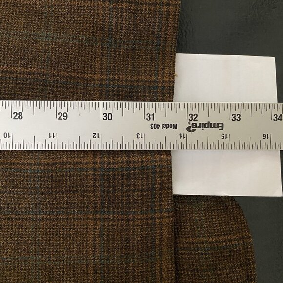 Vintage 60s 70s Kingsridge Sport Coat 44L 46L Brown Plaid Academia Ivy League - Picture 15 of 15